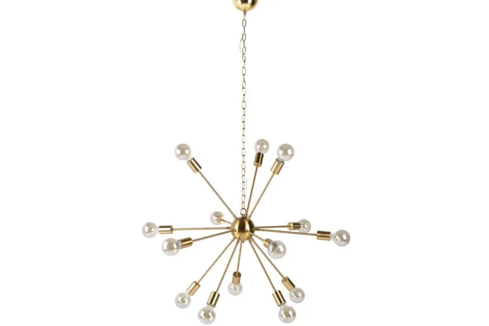 Elegante Hängelampe SPUTNIK 87cm gold mit 14 Leuchtarmen