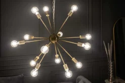 Elegante Hängelampe SPUTNIK 87cm gold mit 14 Leuchtarmen