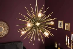 Elegante Hängeleuchte SUNLIGHT 50cm matt gold Hängelampe