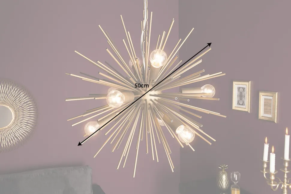 Elegante Hängeleuchte SUNLIGHT 50cm matt gold Hängelampe