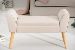 Elegante Sitzbank SCARLETT 90cm beige mit Armlehnen