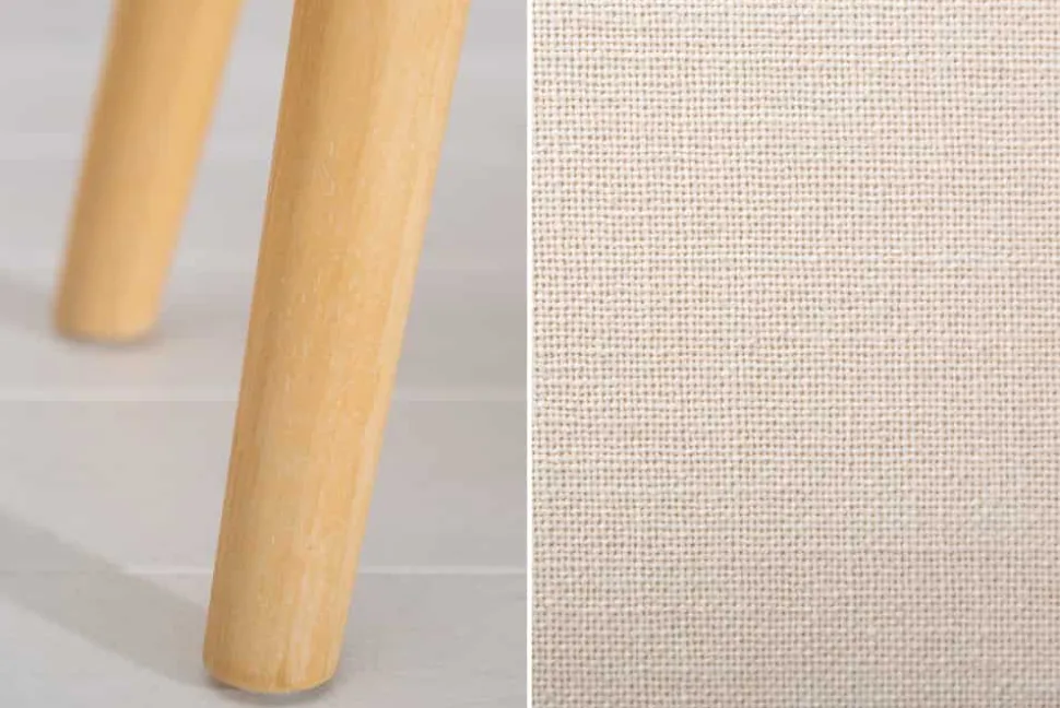 Elegante Sitzbank SCARLETT 90cm beige mit Armlehnen