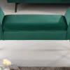 Elegante Sitzbank SCARLETT 90cm smaragdgrün Samt mit Armlehnen