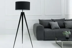 Elegante Stehlampe TRIPOD 145cm schwarz Retro Stehleuchte
