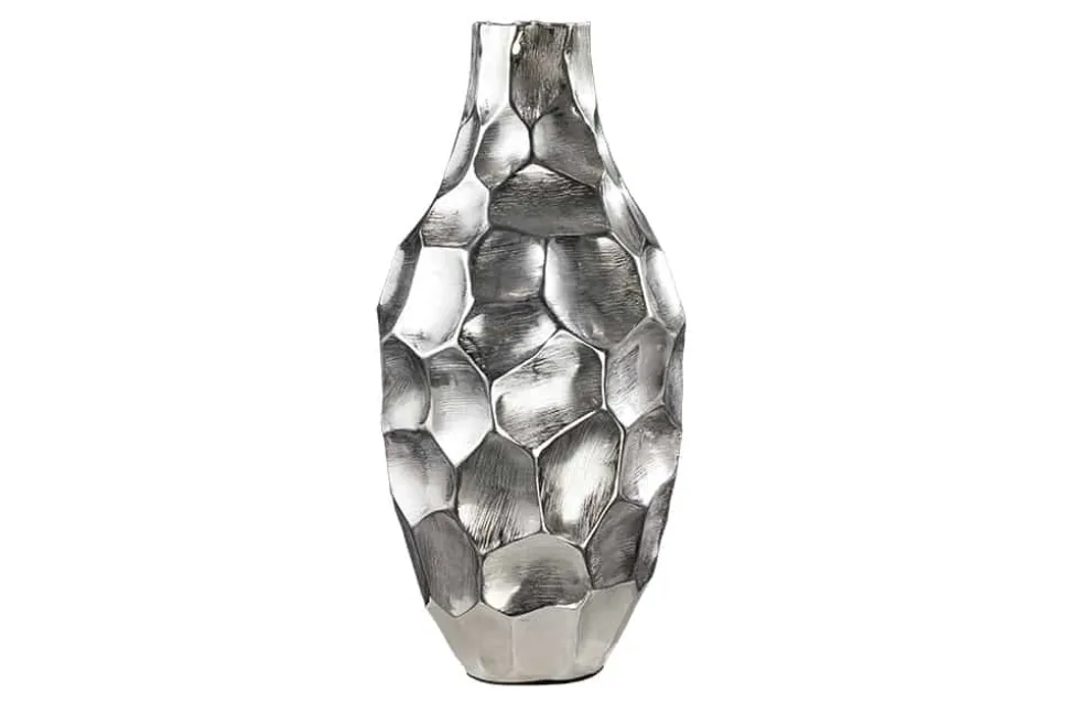Elegante Vase ORGANIC ORIENT 45cm silber Hammerschlag Design