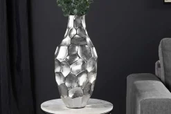 Elegante Vase ORGANIC ORIENT 45cm silber Hammerschlag Design
