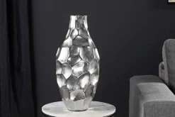 Elegante Vase ORGANIC ORIENT 45cm silber Hammerschlag Design