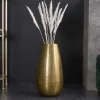 Elegante Vase ORIENT 50cm gold im Grid Hammerschlag Design