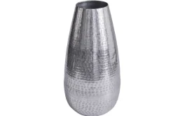 Elegante Vase ORIENT 50cm silber im Grid Hammerschlag Design