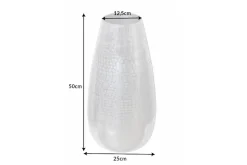Elegante Vase ORIENT 50cm silber im Grid Hammerschlag Design