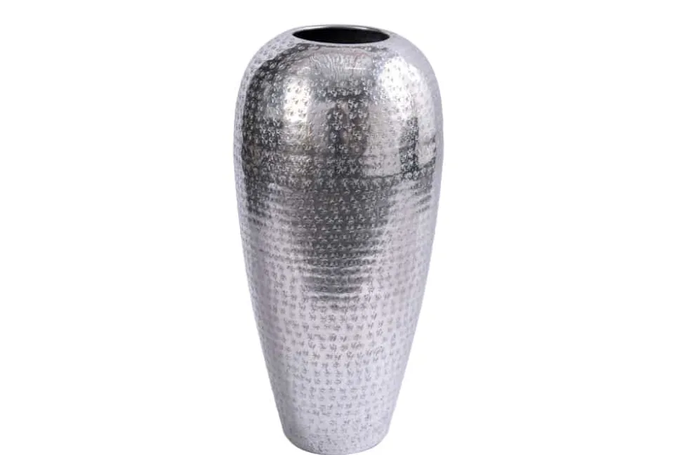 Elegante Vase ORIENTAL 50cm silber im Wild Hammerschlag Design