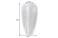 Elegante Vase ORIENTAL 50cm silber im Wild Hammerschlag Design