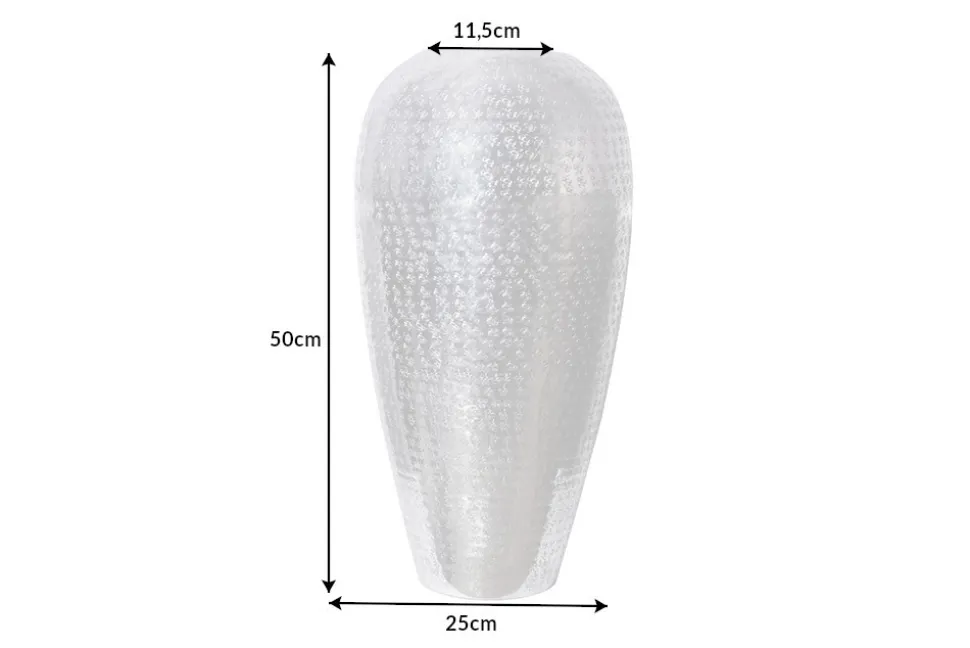 Elegante Vase ORIENTAL 50cm silber im Wild Hammerschlag Design
