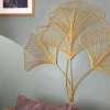 Elegante Wanddeko GINKGO 90cm gold in filigraner Blattform