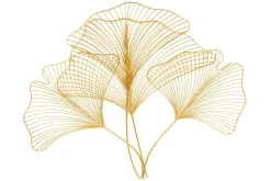 Elegante Wanddeko GINKGO 90cm gold in filigraner Blattform