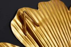 Elegante Wanddeko GINKGO 110cm gold in filigraner Blattform