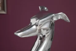 Elegante Windhund Skulptur GREYHOUND 70cm Aluminium Design Figur