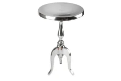 Eleganter Beistelltisch SAVOY 55cm silber poliert Dreibein mit runder Platte