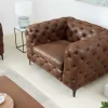 Eleganter Chesterfield Sessel MODERN BAROCK 120cm antik braun