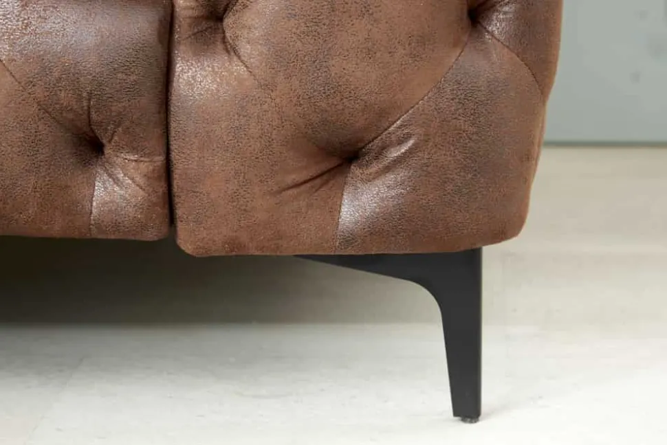 Eleganter Chesterfield Sessel MODERN BAROCK 120cm antik braun