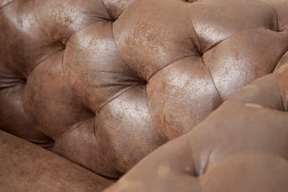 Eleganter Chesterfield Sessel MODERN BAROCK 120cm antik braun