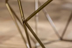 Eleganter Couchtisch DIAMOND 70cm weiß messing mit Marmorplatte