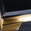 Eleganter Couchtisch MODERN BAROCK 100cm schwarz Opalglas goldene Beine