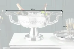 Eleganter Design Sektkühler CHAMPAGNE 40cm silber poliert Flaschenkühler