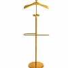 Eleganter Herrendiener VALET 128cm gold Aluminium Kleiderhaken Garderobenständer