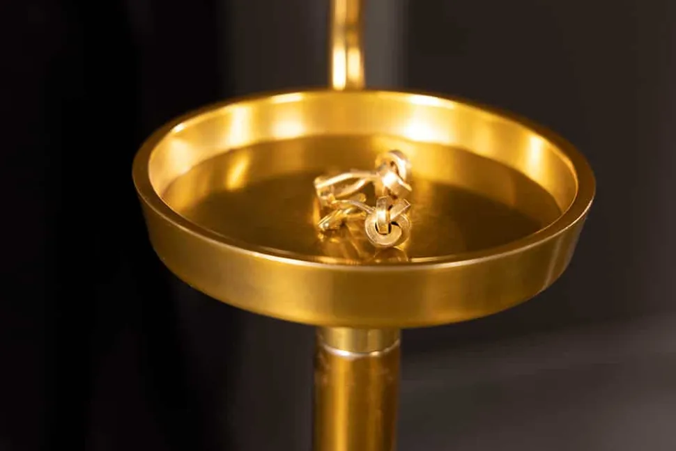 Eleganter Herrendiener VALET 128cm gold Aluminium Kleiderhaken Garderobenständer