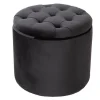 Eleganter Hocker MODERN BAROCK 50cm schwarz Samt Aufbewahrungkorb