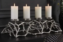 Eleganter Kerzenhalter ABSTRACT 60cm silber für 4 Kerzen