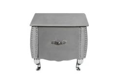 Eleganter Nachttisch EXTRAVAGANCIA 50cm silbergrau Samt Nachtkommode mit Schublade