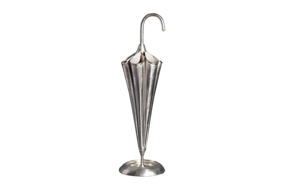 Eleganter Schirmständer UMBRELLA 91cm silber Aluminium für 6 Schirme