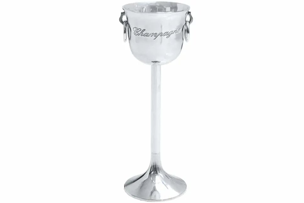Eleganter Sektkühler CHAMPAGNE 75cm silber poliert Flaschenkühler