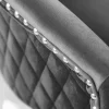 Eleganter Stuhl CASTLE DELUXE grau Samt Löwenkopf Chesterfield Design Esszimmerstuhl Nieten