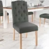 Eleganter Stuhl CASTLE grau mit Chesterfield Steppung im Landhausstil