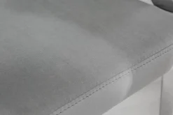 Eleganter Stuhl MODERN BAROCK edel-grau Samt mit Armlehnen und Zierknöpfen