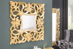 Eleganter Wandspiegel VENICE 75x75cm gold antik Barockstil