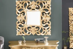 Eleganter Wandspiegel VENICE 75x75cm gold antik Barockstil