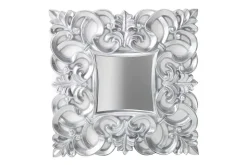 Eleganter Wandspiegel VENICE 75x75cm silber antik Barockstil