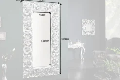 Eleganter Wandspiegel VENICE 180x90cm silber antik Barockstil