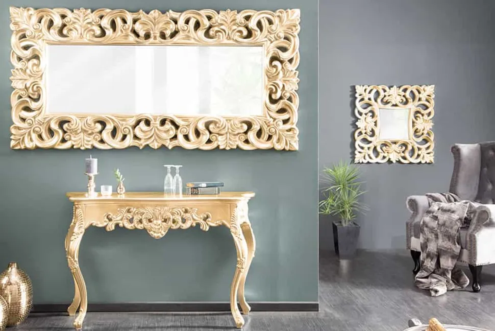 Eleganter Wandspiegel VENICE 180x90cm gold antik Barockstil