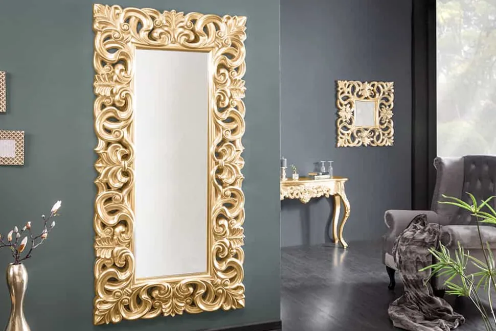 Eleganter Wandspiegel VENICE 180x90cm gold antik Barockstil
