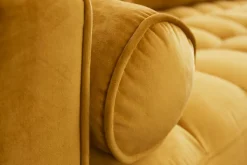 Elegantes Ecksofa COZY VELVET 260cm senfgelb Samt Federkern 3-Sitzer