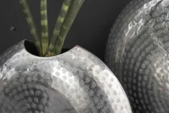 Elegantes Vasen 2er Set ORIENTAL 44cm silber im Grid Hammerschlag Design