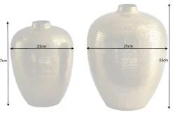 Elegantes Vasen 2er Set ORIENTAL 32cm gold im Rice Hammerschlag Design