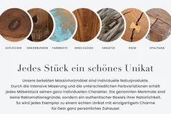 2er Set Couchtisch ELEMENTS 65cm braun Sheesham Massivholz stone finish Eisen schwarz