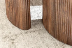 2er Set Couchtische OSAKA 120cm weiß Marmor Keramik Walnuss