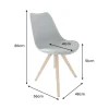 2er Set Design Stuhl SCANDINAVIA MEISTERSTÜCK grau Kunstleder natur Metall Eichen-Optik